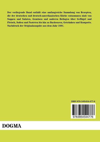 Produktbild: Das allgemeine Kochbuch f&uuml;r die deutsche und deutsch-amerikanische K&uuml;che