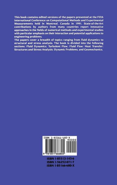Produktbild: Computational Methods and Experimental Measurements V