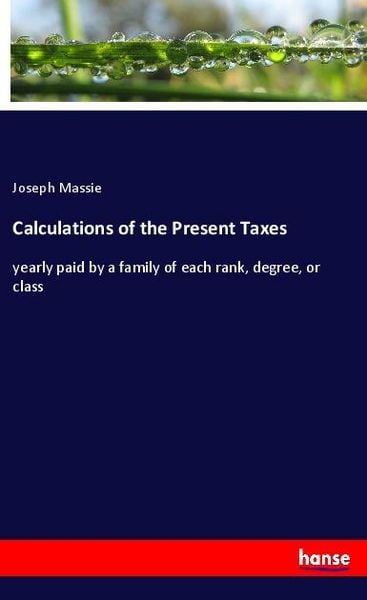 Produktbild: Calculations of the Present Taxes
