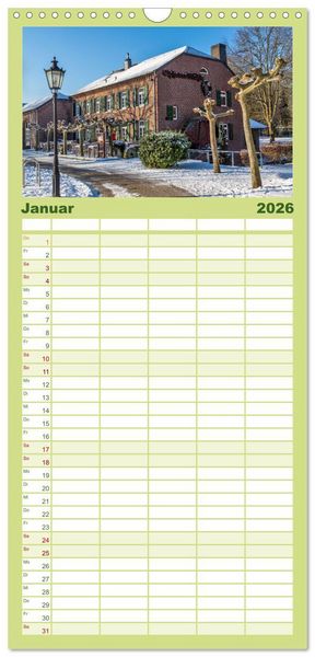 Produktbild: Familienplaner 2026 - Romantisches Wegberg mit 5 Spalten (Wandkalender, 21 x 45 cm) CALVENDO