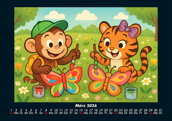 Produktbild: Milo & Tina - Ein Jahr voller Freundschaft 2026 Fotokalender DIN A4