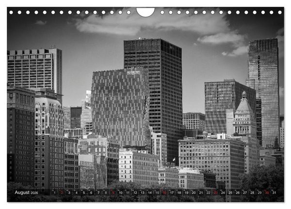 Produktbild: CHICAGO Monochrom (Wandkalender 2026 DIN A4 quer), CALVENDO Monatskalender