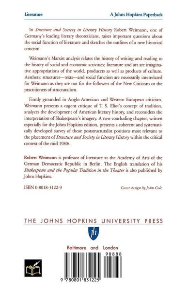 Produktbild: Structure and Society in Literary History