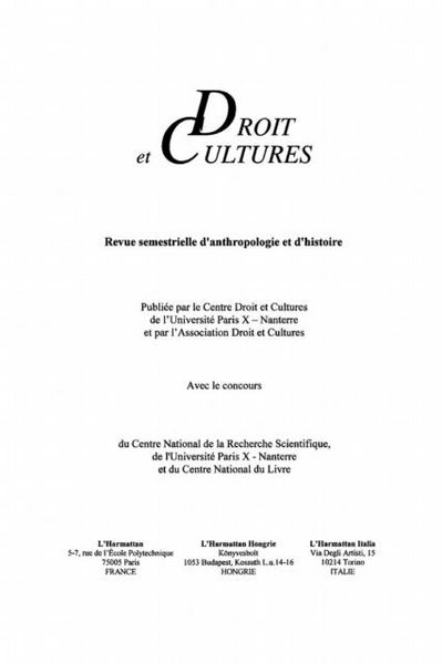 Produktbild: Droit et culture no. 49