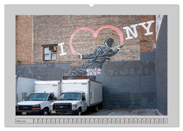 Produktbild: Street Art New York &ndash; Ikonen der Wandkunst (hochwertiger Premium Wandkalender 2026 DIN A2 quer), Kunstdruck in Hochglanz