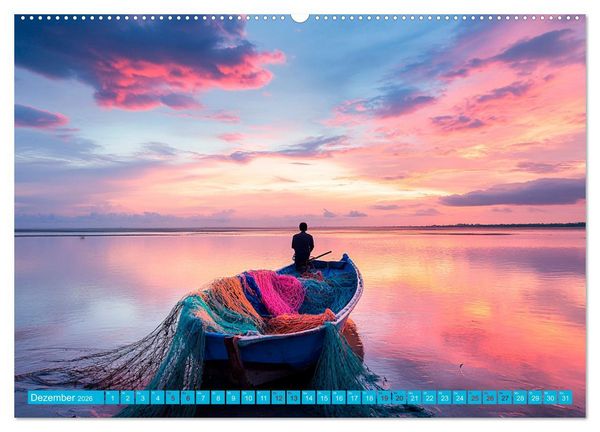 Produktbild: Netzpoesie: Ein Jahr in Farben (hochwertiger Premium Wandkalender 2026 DIN A2 quer), Kunstdruck in Hochglanz