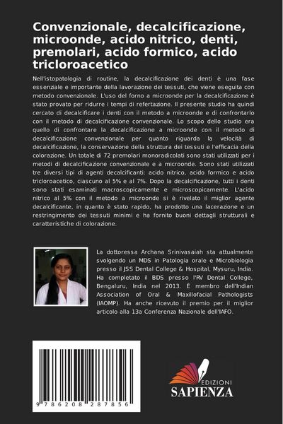 Produktbild: Convenzionale, decalcificazione, microonde, acido nitrico, denti, premolari, acido formico, acido tricloroacetico