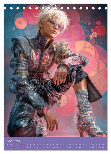 Produktbild: Popstars - Inspiriert vom Mangastil (Tischkalender 2026 DIN A5 hoch), CALVENDO Monatskalender