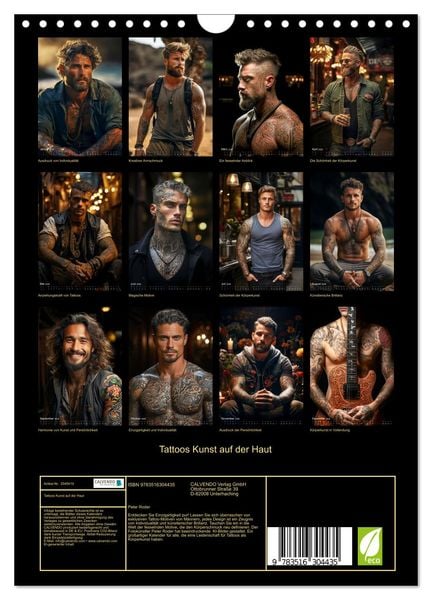 Produktbild: Tattoos Kunst auf der Haut (Wandkalender 2026 DIN A4 hoch), CALVENDO Monatskalender