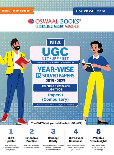 Oswaal NTA UGC NET/JRF/SET Paper-1 (Compulsory) | 15 Year's Solved Papers Teaching & Research Aptitude | Yearwise | 2015