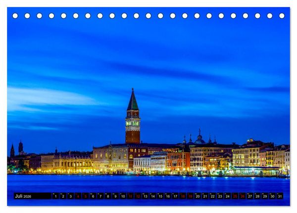Produktbild: Venedig - Pal&auml;ste, Br&uuml;cken und Kan&auml;le (Tischkalender 2026 DIN A5 quer), CALVENDO Monatskalender