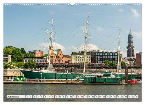 Produktbild: Moin Hamburg - Durch das Jahr an der Elbe (hochwertiger Premium Wandkalender 2026 DIN A2 quer), Kunstdruck in Hochglanz
