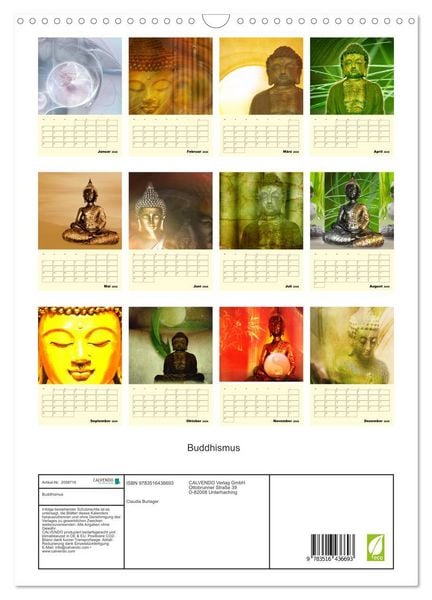 Produktbild: Buddhismus (Wandkalender 2026 DIN A3 hoch), CALVENDO Monatskalender