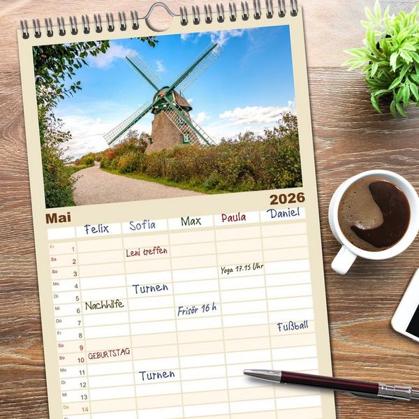 Produktbild: Familienplaner 2026 - Faszination Schlei mit 5 Spalten (Wandkalender, 21 x 45 cm) CALVENDO