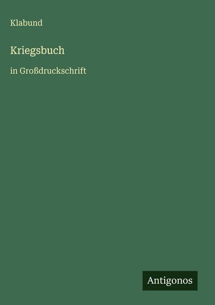 Produktbild: Kriegsbuch
