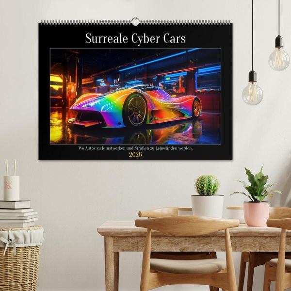 Produktbild: Surreale Cyber Cars (Wandkalender 2026 DIN A2 quer), CALVENDO Monatskalender