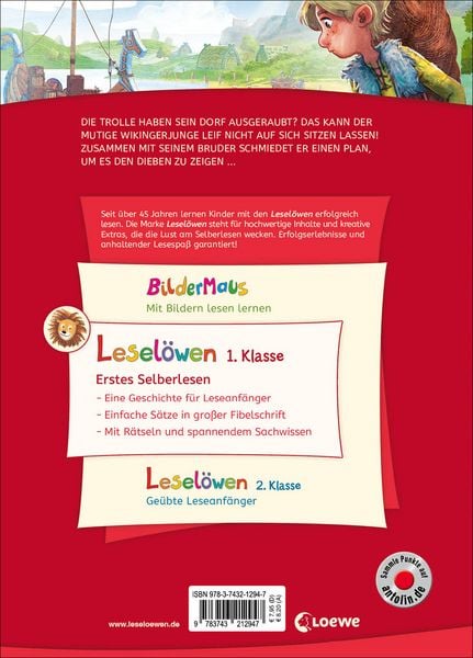 Produktbild: Lesel&ouml;wen 1. Klasse - Der mutigste Wikinger der Welt (Gro&szlig;buchstabenausgabe)