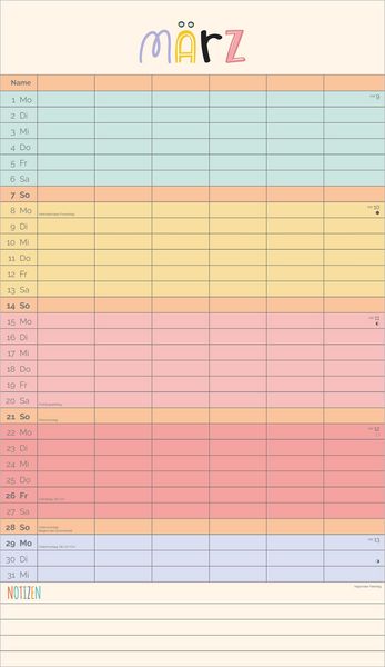Produktbild: Familienplaner Unser buntes Jahr 2027