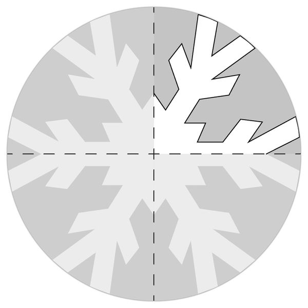 Produktbild: URSUS Tonzeichenpapier-Faltbl&auml;tter "Eiskristalle" (rund), &Oslash; 12 cm