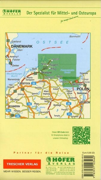 Produktbild: H&ouml;fer Freizeit- und Ausflugskarte DE 024 R&uuml;gen 1:100.000