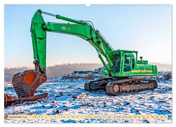 Produktbild: Bagger - kraftvolle Arbeitsmaschinen (hochwertiger Premium Wandkalender 2026 DIN A2 quer), Kunstdruck in Hochglanz