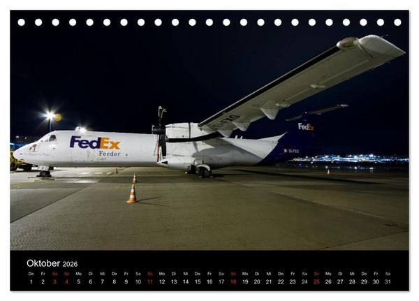 Produktbild: Flugzeuge bei Nacht (Tischkalender 2026 DIN A5 quer), CALVENDO Monatskalender