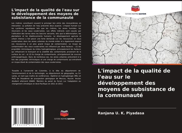 Produktbild: L'impact de la qualit&eacute; de l'eau sur le d&eacute;veloppement des moyens de subsistance de la communaut&eacute;