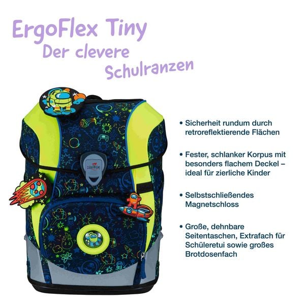 Produktbild: DerDieDas Schulranzen Set ErgoFlex Tiny, Schulranzen Set, 5tlg, Neon Crazy
