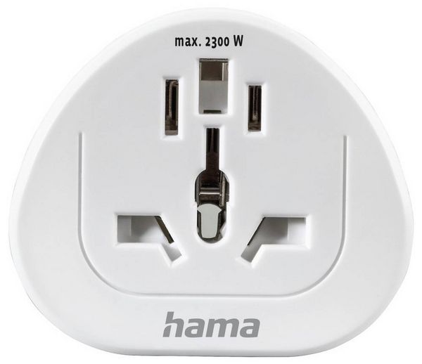 Produktbild: Hama 00223455 Reiseadapter Reiseadapter Typ E und F, 3-polig, universal, Welt nach Europa, Wei&szlig;