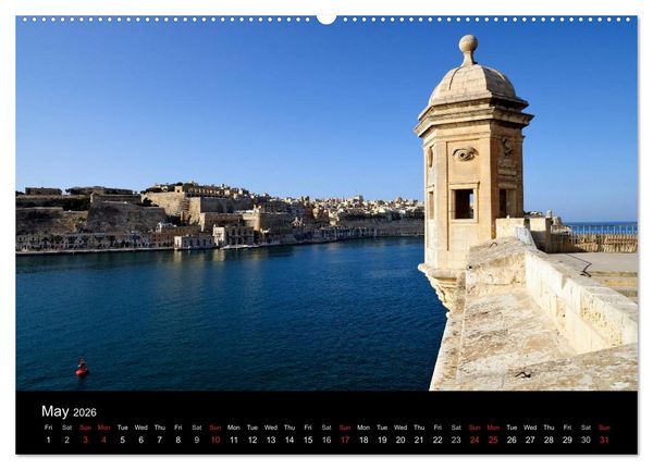 Produktbild: Malta. The sunny island full of charm. (High Quality Premium Wall Calendar 2026 DIN A2 landscape),CALVENDO 12 Month Wall Calendar