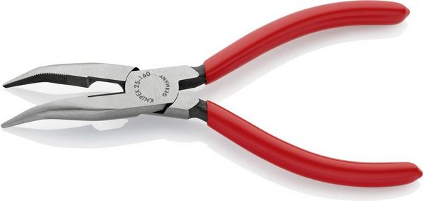 Produktbild: Knipex 25 21 160 Elektronik- u. Feinmechanik Flachrundzange 40&deg; gebogen Vanadium Elektrostahl 160 mm