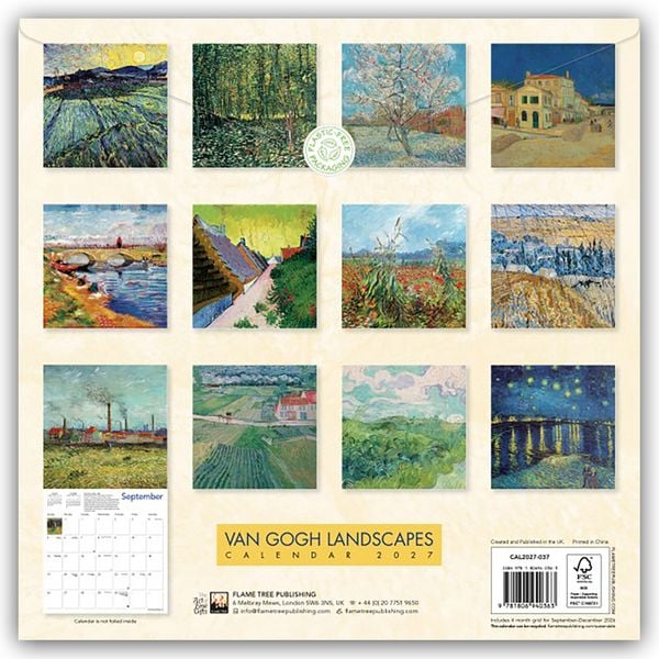 Produktbild: Vincent van Gogh &ndash; Landschaften 2027&ndash; Original Flame Tree Publishing-Kalender [Kalender]