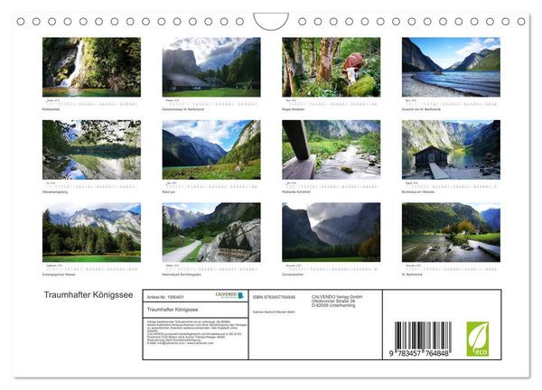 Produktbild: Traumhafter K&ouml;nigssee (Wandkalender 2026 DIN A4 quer), CALVENDO Monatskalender
