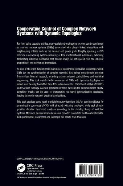 Produktbild: Cooperative Control of Complex Network Systems with Dynamic Topologies