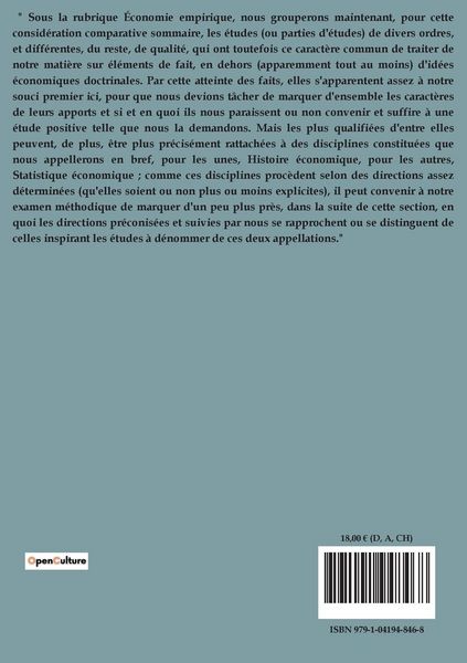 Produktbild: &Eacute;conomie empirique, statistique &eacute;conomique, histoire &eacute;conomique