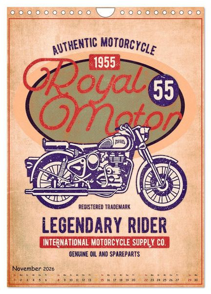 Produktbild: Motorrad Nostalgie (Wandkalender 2026 DIN A4 hoch), CALVENDO Monatskalender