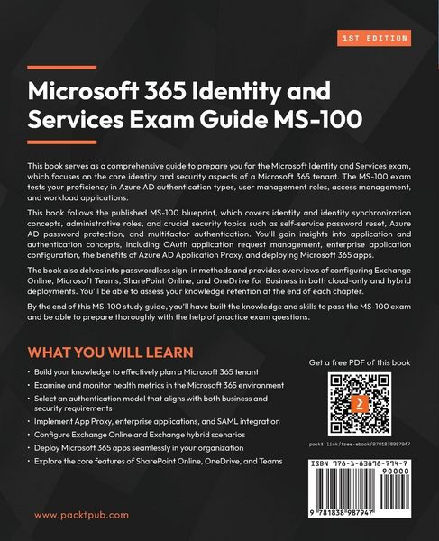 Produktbild: Microsoft 365 Identity and Services Exam Guide MS-100