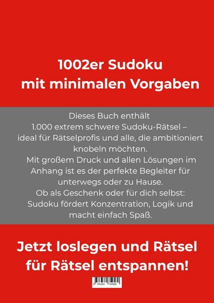 Produktbild: 1.002er Sudoku extrem schwer