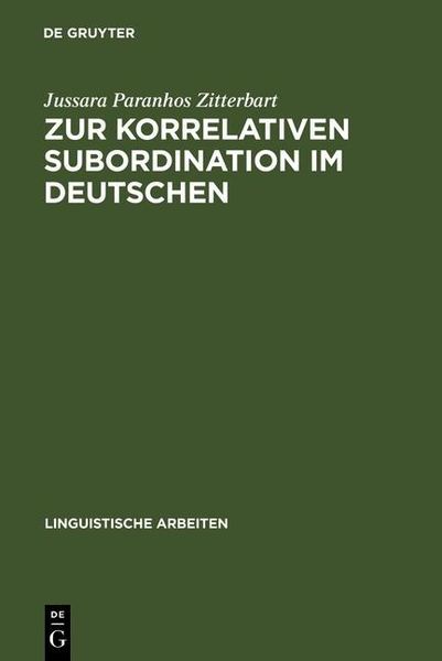 Produktbild: Zur korrelativen Subordination im Deutschen