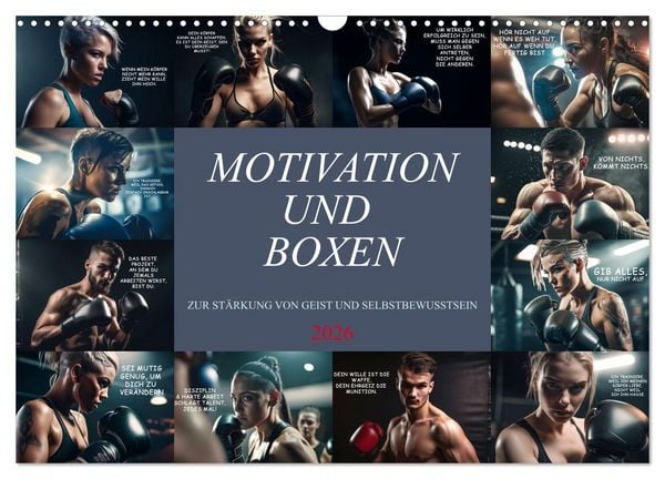 Motivation und Boxen (Wandkalender 2026 DIN A3 quer), CALVENDO Monatskalender