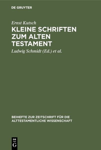 Produktbild: Kleine Schriften zum Alten Testament