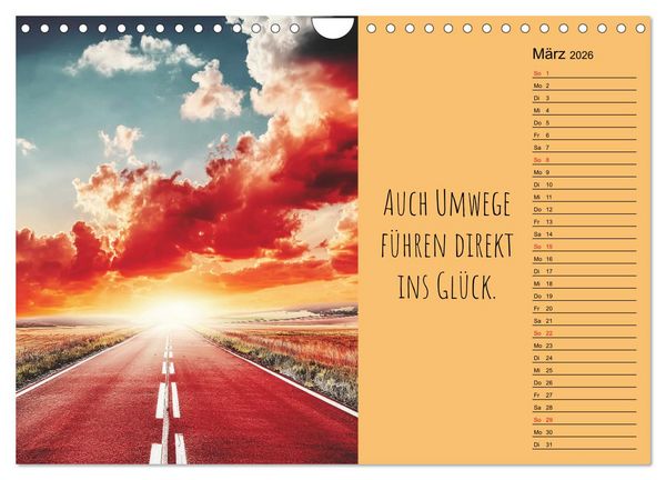 Produktbild: Eine Portion Gl&uuml;ck - Motivationskalender f&uuml;rs ganze Jahr (Wandkalender 2026 DIN A4 quer), CALVENDO Monatskalender