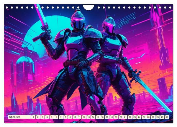 Produktbild: Fantasie - Futuristische Ritter (Wandkalender 2026 DIN A4 quer), CALVENDO Monatskalender