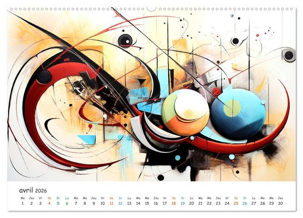 Produktbild: L'art abstrait en mouvement (Calendrier mural 2026 DIN A2 vertical), CALVENDO calendrier mensuel