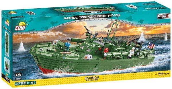 COBI Historical Collection 4825 - Patrol Torpedo Boat PT-109, Bausatz 3726 Klemmbausteine 4 Figuren