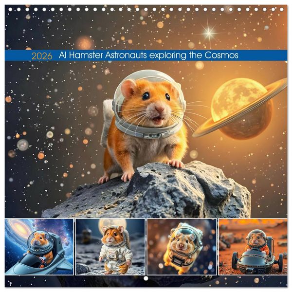 Produktbild: AI Hamster Astronauts exploring the Cosmos (Wall Calendar 2026 12 &times; 12 Inch) CALVENDO 12 Month Wall Calendar