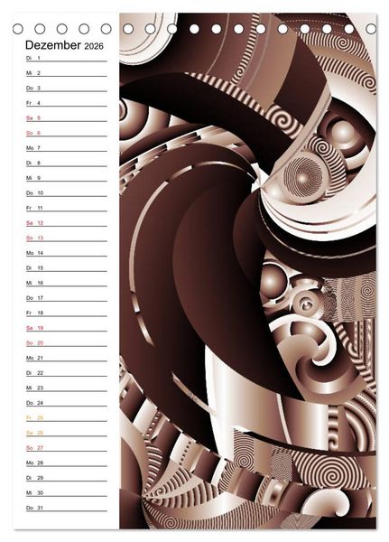 Produktbild: Geometrische Raumeindr&uuml;cke Planer (Tischkalender 2026 DIN A5 hoch), CALVENDO Monatskalender
