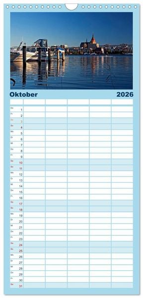 Produktbild: Familienplaner 2026 - Ostseeperle Rostock mit 5 Spalten (Wandkalender, 21 x 45 cm) CALVENDO