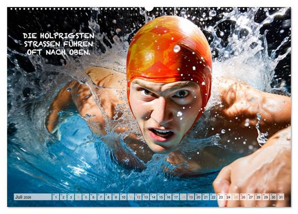 Produktbild: Schwimmen und Motivation (Wandkalender 2026 DIN A2 quer), CALVENDO Monatskalender