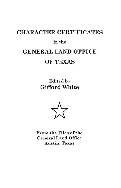 Produktbild: Character Certificates in the General Land Office of Texas
